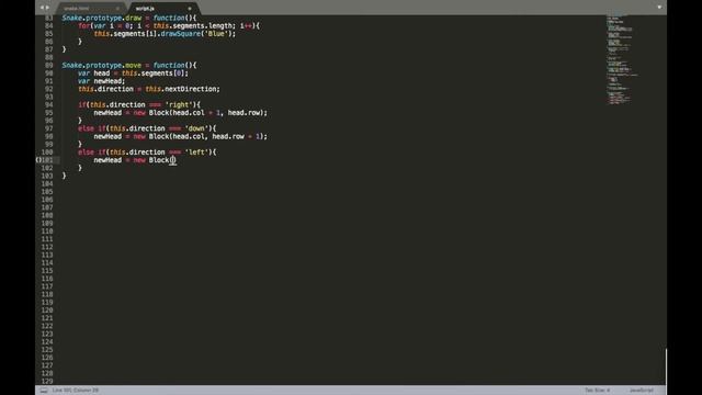 Snake на JavaScript смотреть онлайн