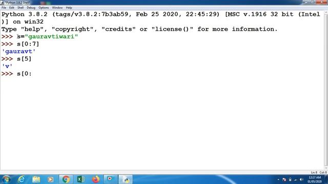String and slice operator on IDLE смотреть онлайн