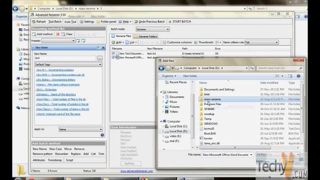How to use Advanced Renamer: Mass file and folder renaming software | video by TechyV смотреть онлайн