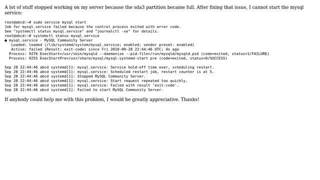 Databases: Failed to start MySQL Community Server смотреть онлайн