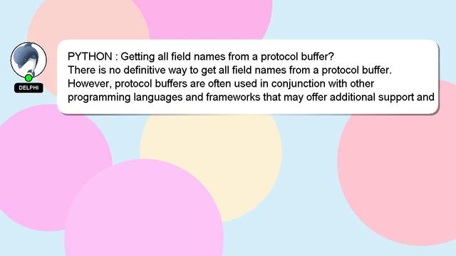 PYTHON : Getting all field names from a protocol buffer? смотреть онлайн