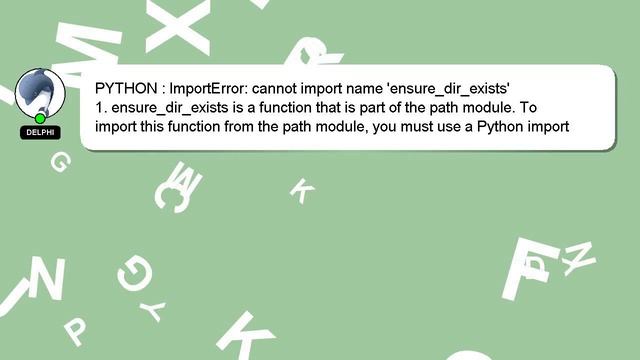 PYTHON : ImportError: cannot import name 'ensure_dir_exists' смотреть онлайн