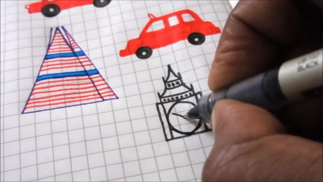 How to Draw London Big Ben, London Eye, London Bus, Queen's Guard, Gherkin, Shard (LONDON!) смотреть онлайн