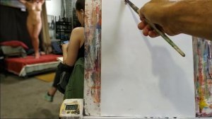 655 Дряхлый художник. Живопись обнаженной модели с натуры. Набросок темперой