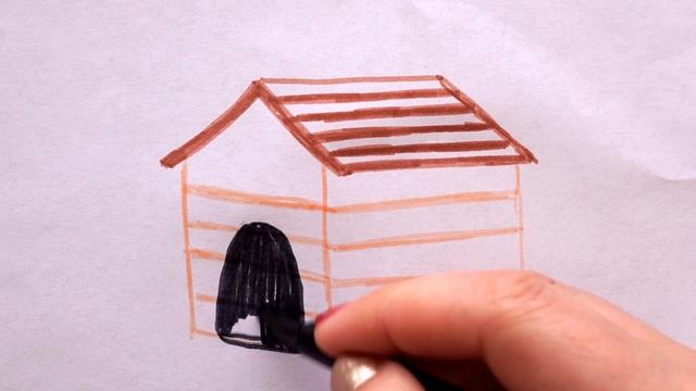 ?? Hunde Hütte zeichnen - how to draw a dog house with paw print - как нарисовать будку для собаки смотреть онлайн