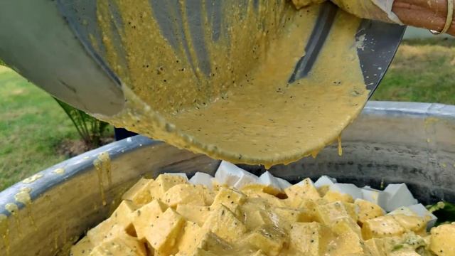 Desi Tandoor PANEER TIKKA | Achari Paneer Tikka Recipe | Veg village Food смотреть онлайн