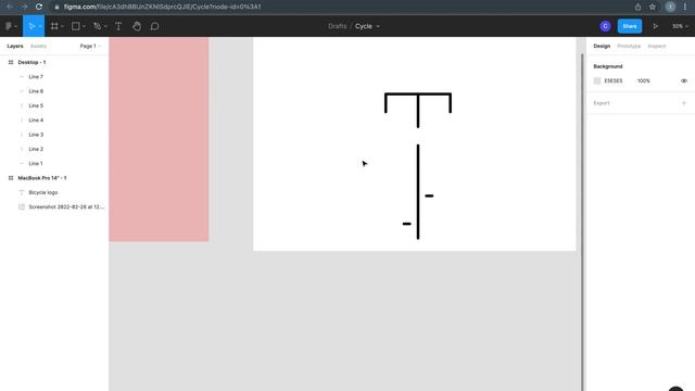 Bicycle illustration using just simple lines in Figma смотреть онлайн