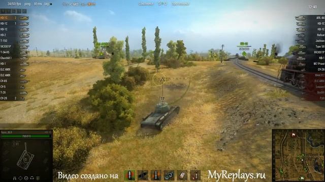 WOT: Прохоровка - КВ-1С - 6 фрагов - смотреть онлайн