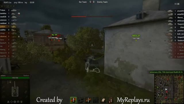 WOT: Ensk - Panther II - 3 frags - Sniper, смотреть онлайн