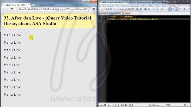 33, After dan Live atau On, jQuery Video Tutorial Dasar смотреть онлайн
