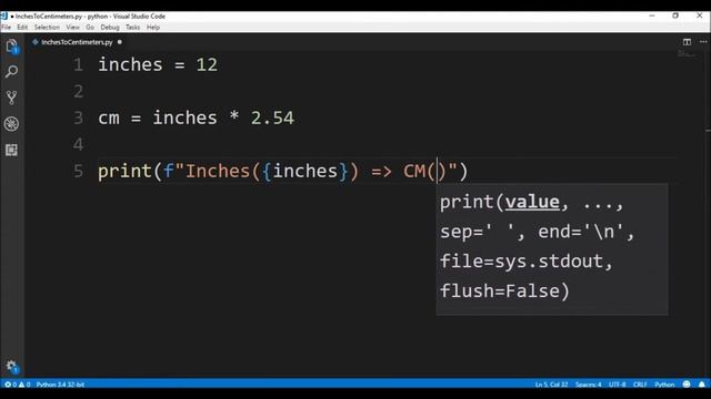 inches to centimeters in python ? смотреть онлайн