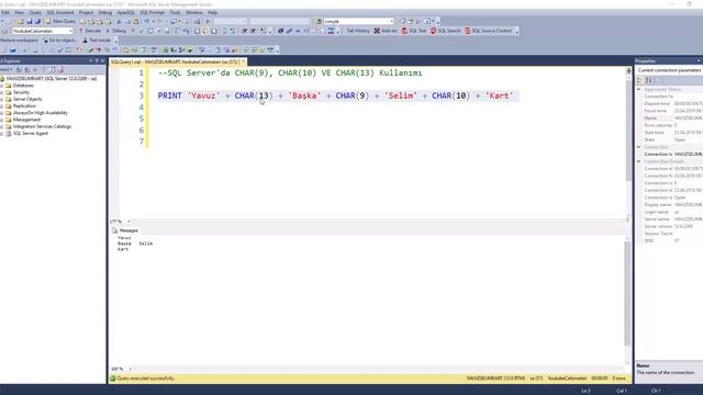 SQL Server'da CHAR(9), CHAR(10) VE CHAR(13) Kullanımı смотреть онлайн