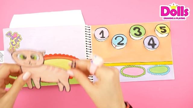 DOLLHOUSE FOR MOMMY CAT & KITTENS QUIET BOOK PAPERCRAFT TOYS FOR KIDS смотреть онлайн