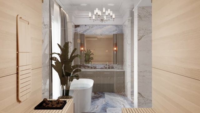 Презентация дизайн-проекта I Ванна с сауной I Ванна по центру комнаты I Интерьерные решения 2023. смотреть онлайн