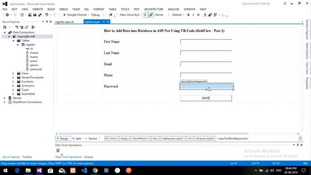 How to insert, fetch, edit, update, delete data using GRIDView in ASP.Net using VB Code. смотреть онлайн