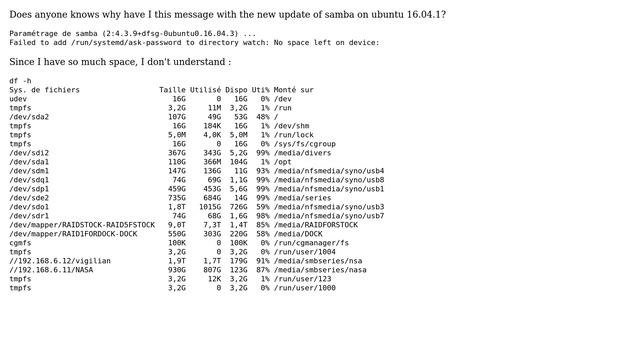 Ubuntu: Failed to add /run/systemd/ask-password to directory watch: No space left on device? смотреть онлайн