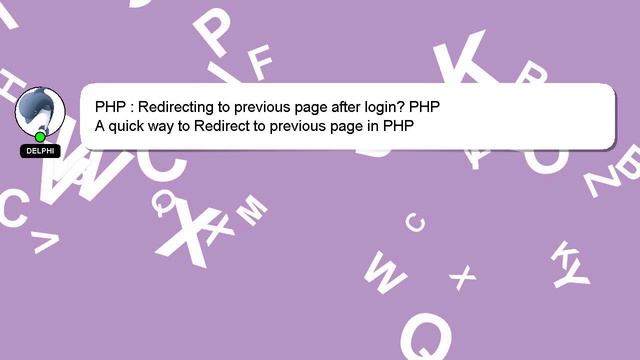 PHP : Redirecting to previous page after login? PHP смотреть онлайн