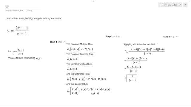 Find Dxy of y = (2x-1)/(x-1) смотреть онлайн