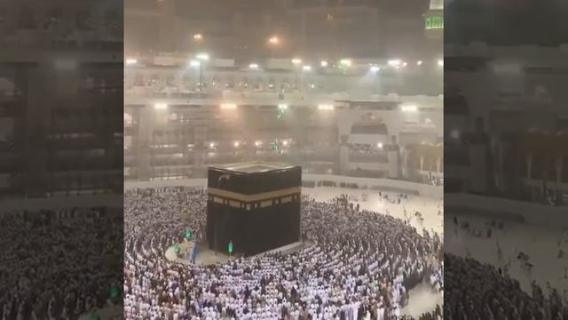Намаз во время дождя в мечети аль-Харам Мекка, хочешь также? смотреть онлайн