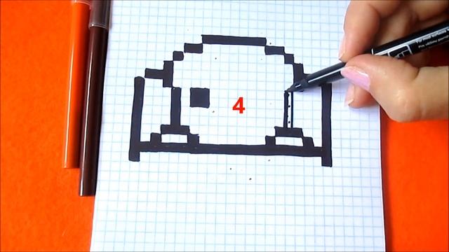 Как рисовать по клеточкам Зонтик Собачку How to Draw Pixel Art for Kids смотреть онлайн