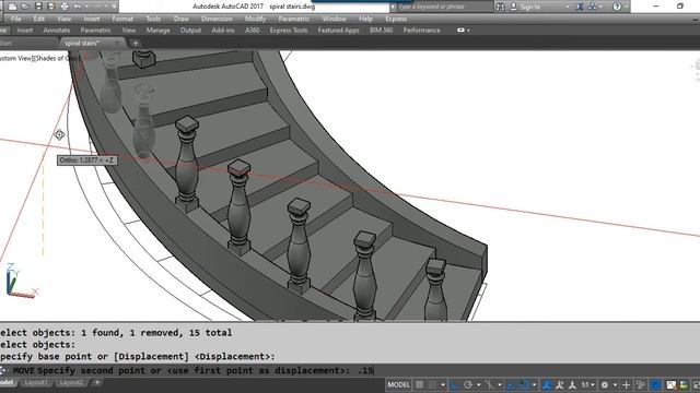 3d spiral stair in autocad смотреть онлайн