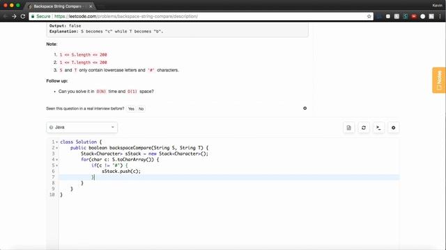 Backspace String Compare смотреть онлайн