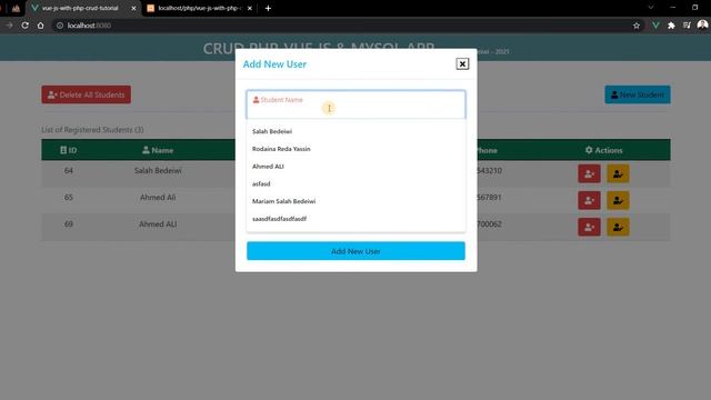 #00 Student's Dashboard Application Demo | VUE JS 3 and PHP | vue_js_with_php смотреть онлайн