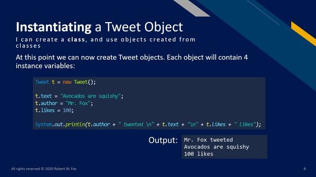 Defining a Java Class смотреть онлайн