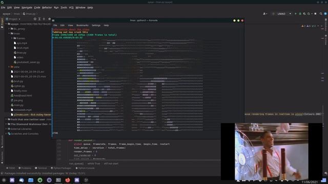 Rick Roll in ASCII Art Through a Terminal смотреть онлайн