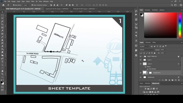 Architectureal sheet background in PHOTOSHOP смотреть онлайн