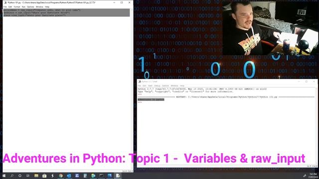 Adventures in Python Topic 1 Variables & input смотреть онлайн