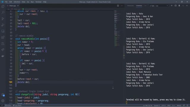 #4A.2 Manipulasi Node Tengah di Single Linked List di C++ | STRUKTUR DATA смотреть онлайн