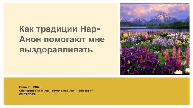 Елена П., СПб. Как традиции Нар-Анон помогают мне выздоравливать. смотреть онлайн