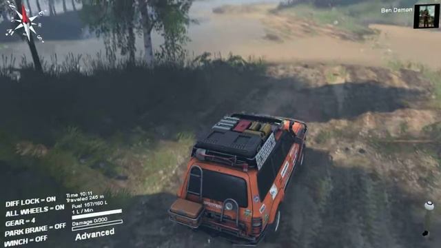 SpinTires - Toyota Land Cruiser 4x4 Offroad traveling смотреть онлайн