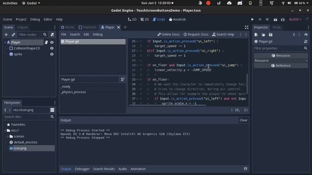 Using TouchScreenButtons node of Godot (tested in Android build) смотреть онлайн