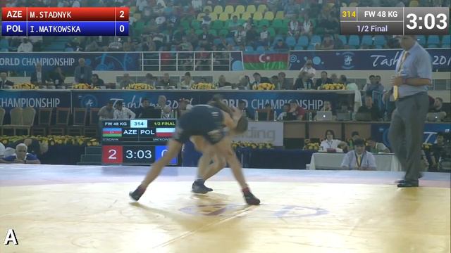 Semifinal - Female Wrestling 48 Kg - M. STADNYK (AZE) Vs I. MATKOWSKA (POL) - Tashkent 2014