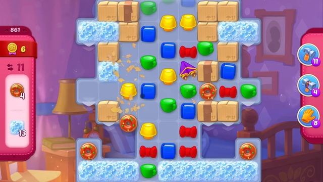 HomeScapes Level 861 no boosters (22 moves) смотреть онлайн