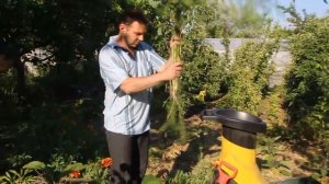 Садовый измельчитель травы и веток - заготовка мульчи у Дениса Оскаленко (с музыкой)