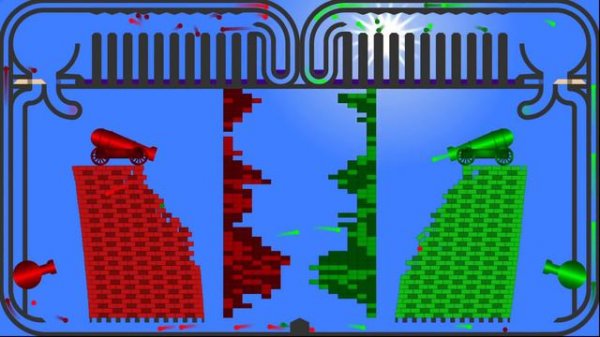 Castle Destruction 8 Marble Race in Algodoo