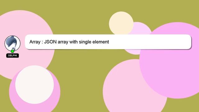 Array : JSON array with single element смотреть онлайн