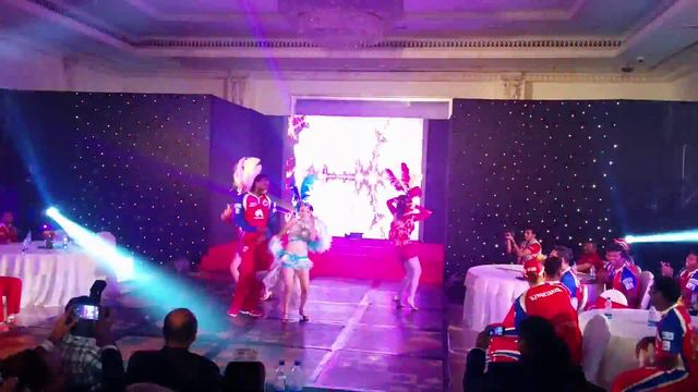 Chris Gayle doing some dance moves at ITC Gardenia