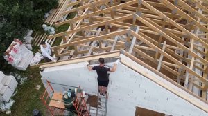 Фронтоны из газобетона и выносы для кровли