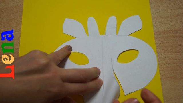 Giraffe Basteln Mit Lena - How To Make Giraffe Mask - как сделать маску жирафа из бумаги