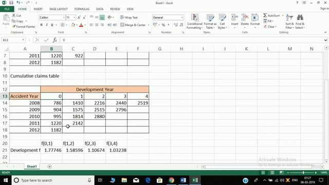 RUN OFF TRIANGLES - BASIC CHAIN LADDER METHOD IN EXCEL смотреть онлайн