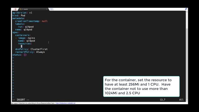 CKA test question 14 - Resource Limits смотреть онлайн