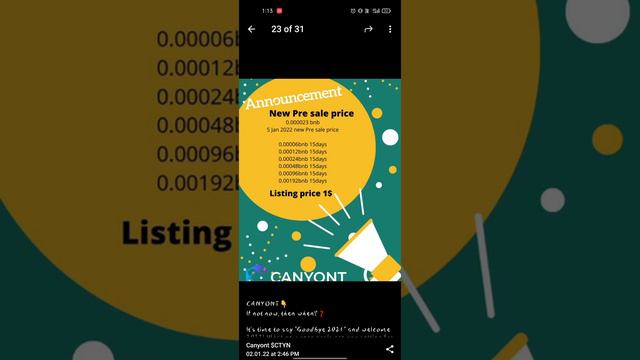 CANYONT 2nd presale start and pancake listing update. смотреть онлайн