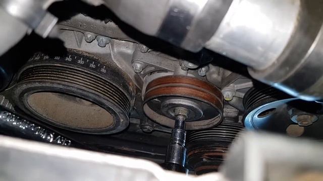Mercedes W210 E55 AMG Episode 4 - Pulley tensioner and accessory belt DIY смотреть онлайн