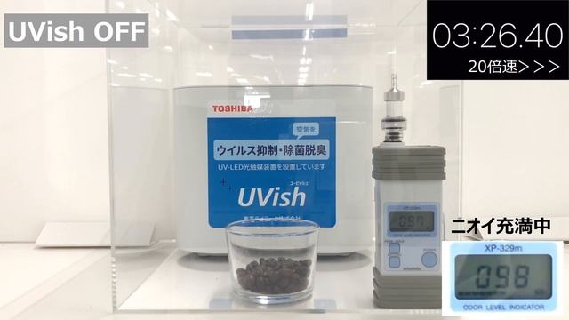 ウイルス抑制・除菌脱臭用UV-LED光触媒装置 UVish（ユービッシュ）－脱臭効果－【東芝ライテック株式会社】 смотреть онлайн