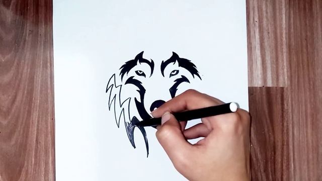 How to draw a tribal wolf head tattoo смотреть онлайн