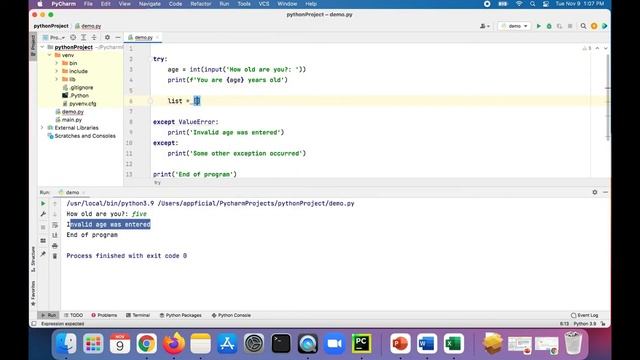 Python Exceptions - Exception Handling with Multiple Handlers - Multiple Except Blocks Code Example смотреть онлайн